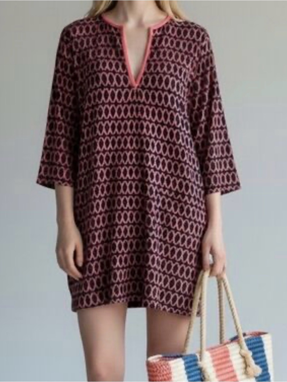 J.Crew x Dauphinette Geometric Print Tissue Cotton Tunic / Swim Coverup GUC XXS